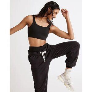 Madewell Flex Square-Neck Sports Bra Black Padded‎ ND875 Women's Size XS NWT